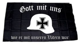 Fahne - Gott mit uns Stahlhelm (16) Fahne - Gott mit uns Stahlhelm (16)