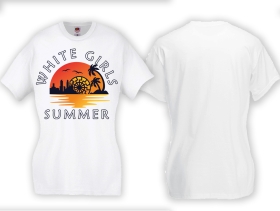 Frauen T-Shirt - White Girls Summer - Sonnenaufgang - weiß Frauen T-Shirt - White Girls Summer - Sonnenaufgang - weiß