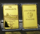 Deko - Gold Unze - Schlachtschiff Bismarck