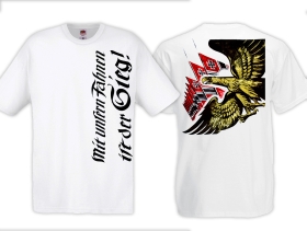 Frauen T-Shirt - Mit unseren Fahnen ist der Sieg - weiß Frauen T-Shirt - Mit unseren Fahnen ist der Sieg - weiß