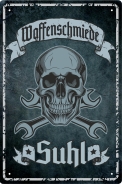 Blechschild - Totenkopf - Waffenschmiede Suhl ( 437 ) Blechschild - Totenkopf - Waffenschmiede Suhl ( 437 )