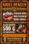 Blechschild - Grill-Regeln ( 447 ) Blechschild - Grill-Regeln ( 447 )
