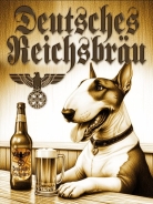 Blechschild - 30x40cm - Reichsbräu - Bullterrier Blechschild - 30x40cm - Reichsbräu - Bullterrier