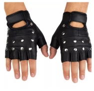 Lederhandschuhe mit Flachnieten Lederhandschuhe mit Flachnieten
