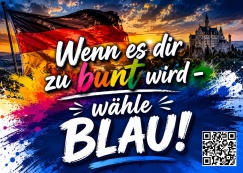 Wenn es dir zu BUNT wird wähle BLAU - Aufkleber Paket 50 Stück