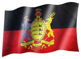 Fahne - Königreich Württemberg - Furchtlos und Treu - TB (77) Fahne - Königreich Württemberg - Furchtlos und Treu - TB (77)