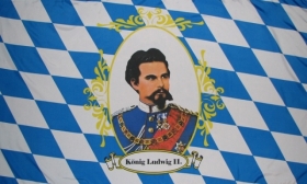Fahne - Bayern mit König Ludwig II - Motiv 2 (136) Fahne - Bayern mit König Ludwig II - Motiv 2 (136)