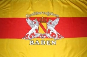 Fahne - Grossherzogthum Baden mit Schrift (97) Fahne - Grossherzogthum Baden mit Schrift (97)