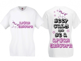 Frauen T-Shirt - Aryan Unicorn - Motiv1 - weiß Frauen T-Shirt - Aryan Unicorn - Motiv1 - weiß
