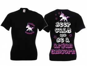 Frauen T-Shirt - Aryan Unicorn - Motiv3 - schwarz Frauen T-Shirt - Aryan Unicorn - Motiv3 - schwarz